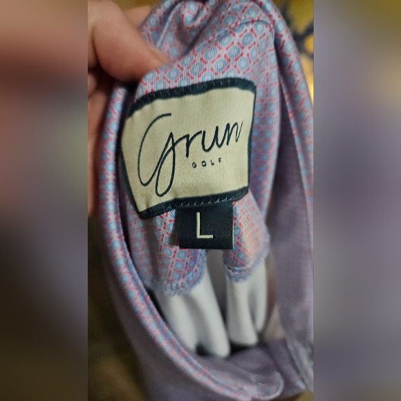 GRUN GOLF Maze Polo In Purplw Print. Size Large - Picture 14 of 15